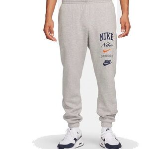 Nike Men's Heather Gray Joggers with Logo Accents